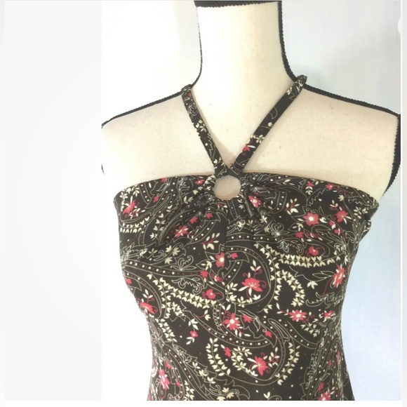 LOFT BY ANN TAYLOR HALTER DRESS FLORAL KEYHOLE IN SIZE 12 - Picture 5 of 10